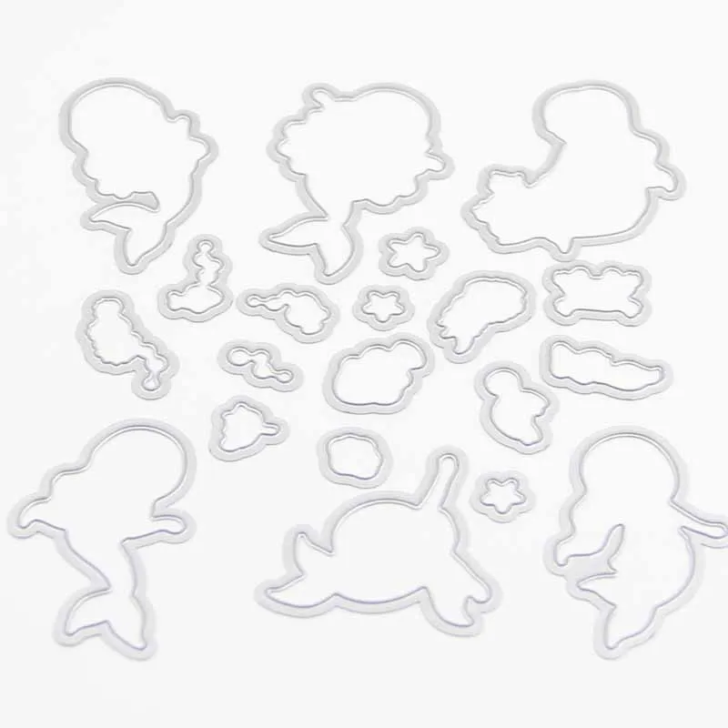 ZFPARTY милые металлические штампы русалки или прозрачный штамп для сделай сам