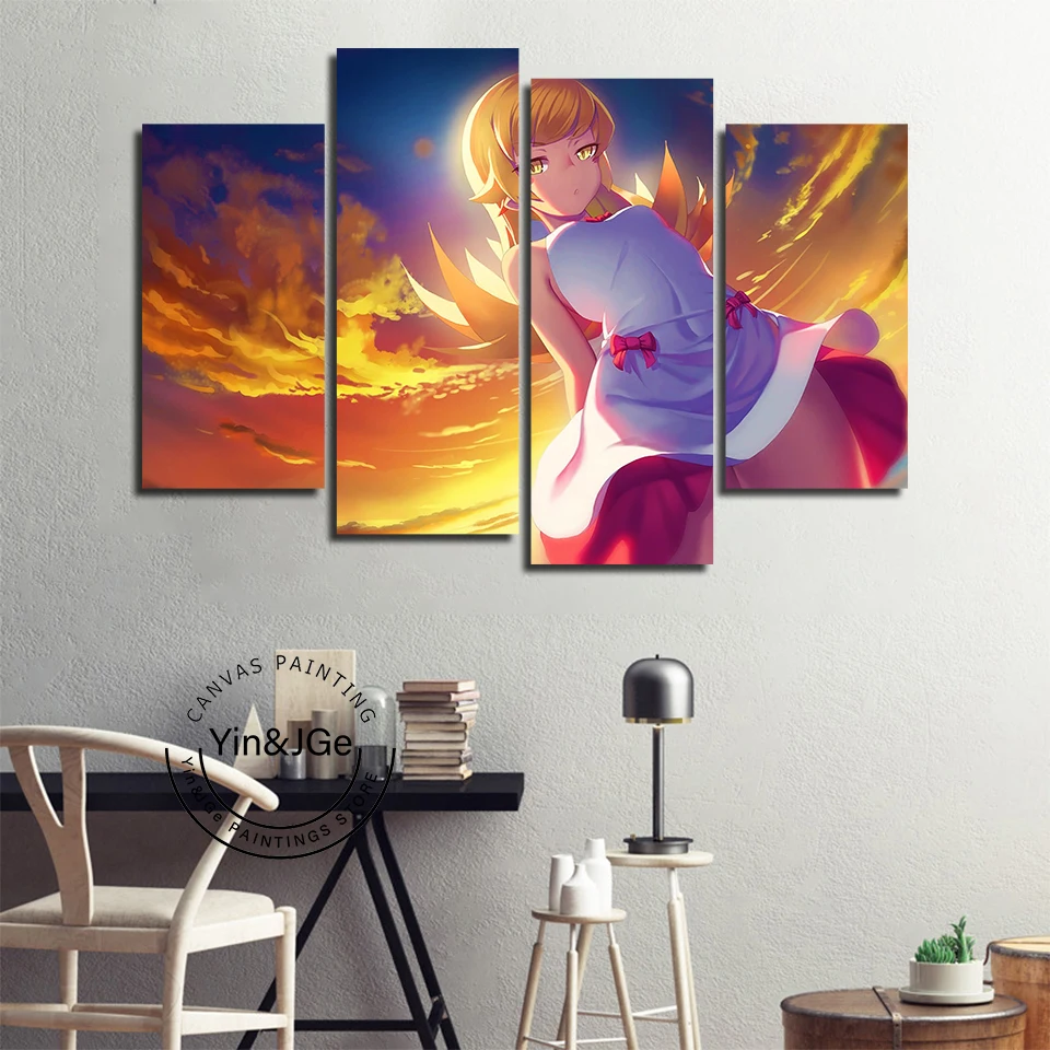 Холщовые постеры с принтом аниме oshino shinobu bakemonogatari monogatari картина Декор настенное