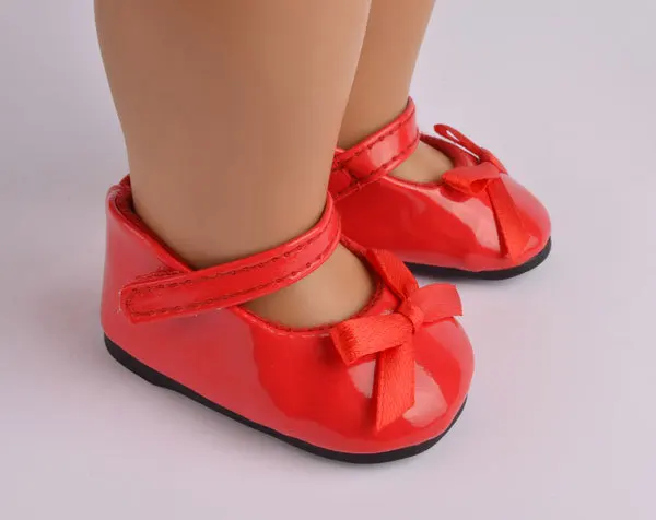 American Girl Doll Shoes Fits 18 inch Patent Leather With Bow Accessories 12 Colors for 18&quot Dolls LH1 | Игрушки и хобби