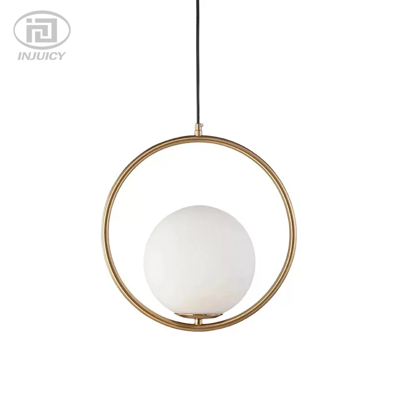 

Nordic Glass Pendent Lights Modern Concise Iron Art LED Pendent Lamp Bedroom Dining Room Decorative Lamps and Lanterns