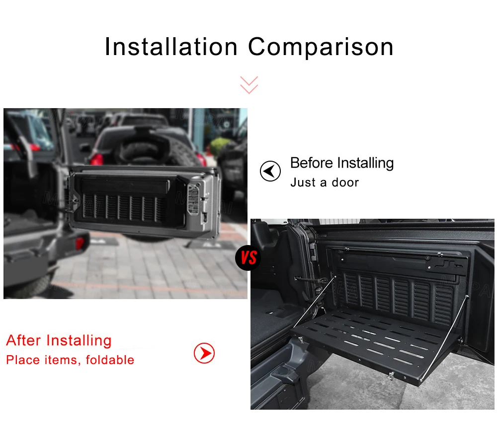 MOPAI задние стойки для Jeep Wrangler JL Металлическая Автомобильная задняя дверь багажника полка для хранения для Jeep JL Wrangler аксессуары