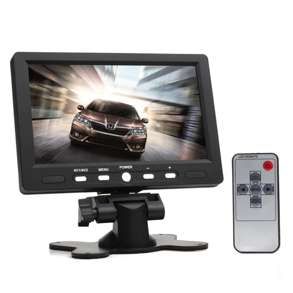 7 дюймов 800x480 цветной TFT ЖК экран AV HDMI VGA Автомобильный монитор заднего вида