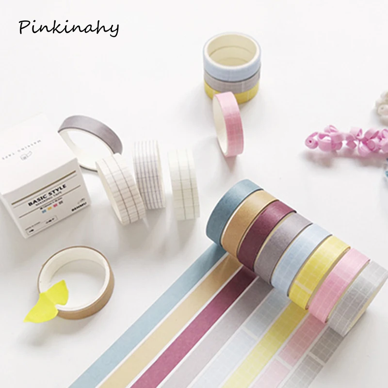 3 4 шт./кор. простая сетка/однотонные Цвет лента Washi японский Бумага DIY планировщик