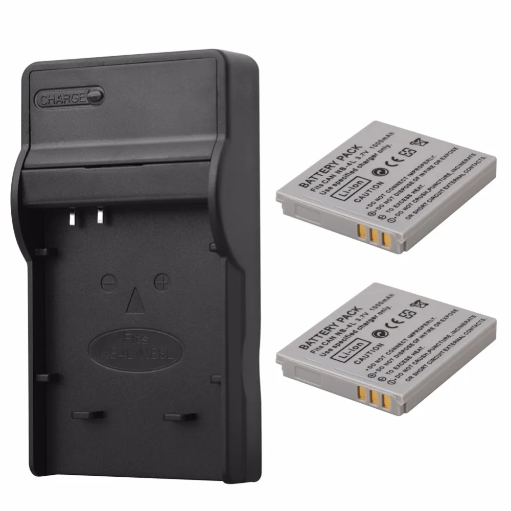 2шт 1000mAh NB 4L аккумулятор камеры с зарядным устройством для Canon IXUS 30 40 IS 117 220 PowerShot