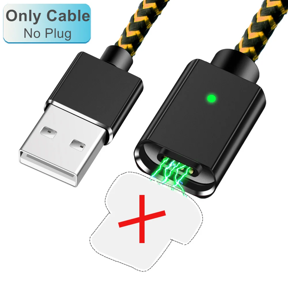 Only Black Cable Магнитный кабель Олаф Micro USB, быстрая зарядка, 3А, шнур microusb для xiaomi, huawei, Android, быстрый кабель для мобильного телефона, провод для передачи данных - Цвет: Only Black Cable