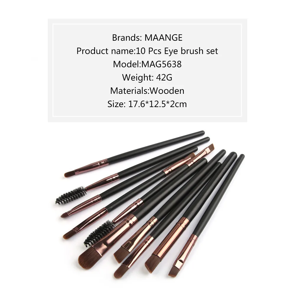 MAANGE 10PCS High-grade Synthetic Fibers Makeup Brushes Blusher Eye Shadow Brush Set Kit pincel maquiagem Make Up | Макияж