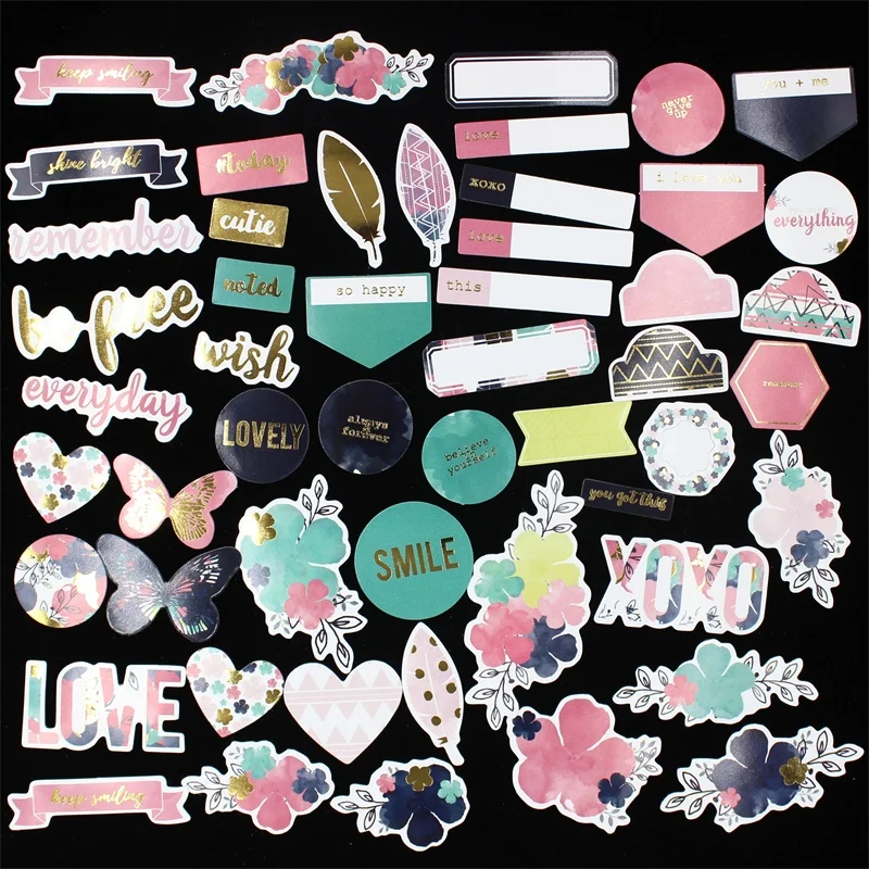 70pc никогда не сдается кардшток высечки для скрапбукинга Happy