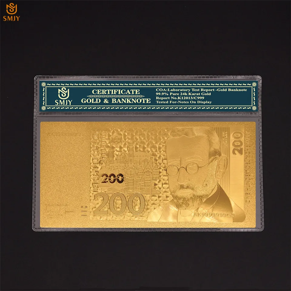 1991 немецкая Золотая фольга банкноты 200 знаков бумажные коллекция с COA для деловых