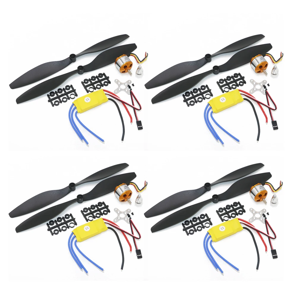 4 компл./лот A2212 1000KV 2200KV A2208 бесщеточный мотор + 30A ESC 1045 комплект пропеллеров Quad-Rotor