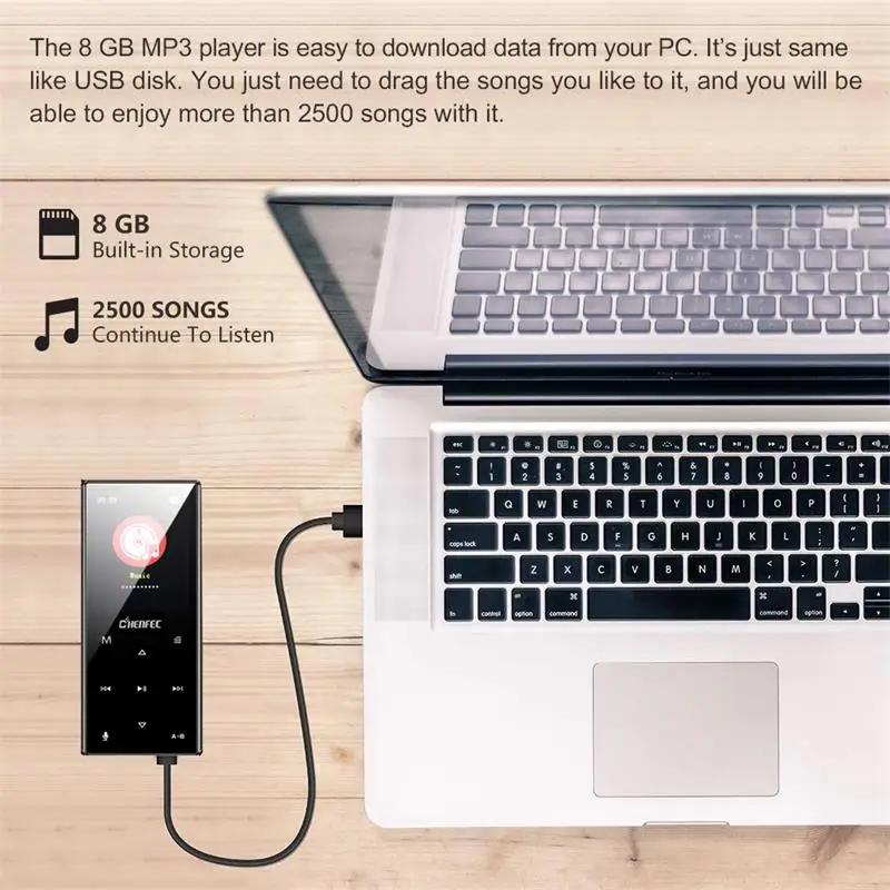 MP3-плеер Bluetooth 4,2, металлическая сенсорная кнопка, музыкальный плеер, 8 ГБ/16 ГБ/32 ГБ/40 ГБ, встроенный динамик с FM, расширяемая карта TF 128 ГБ