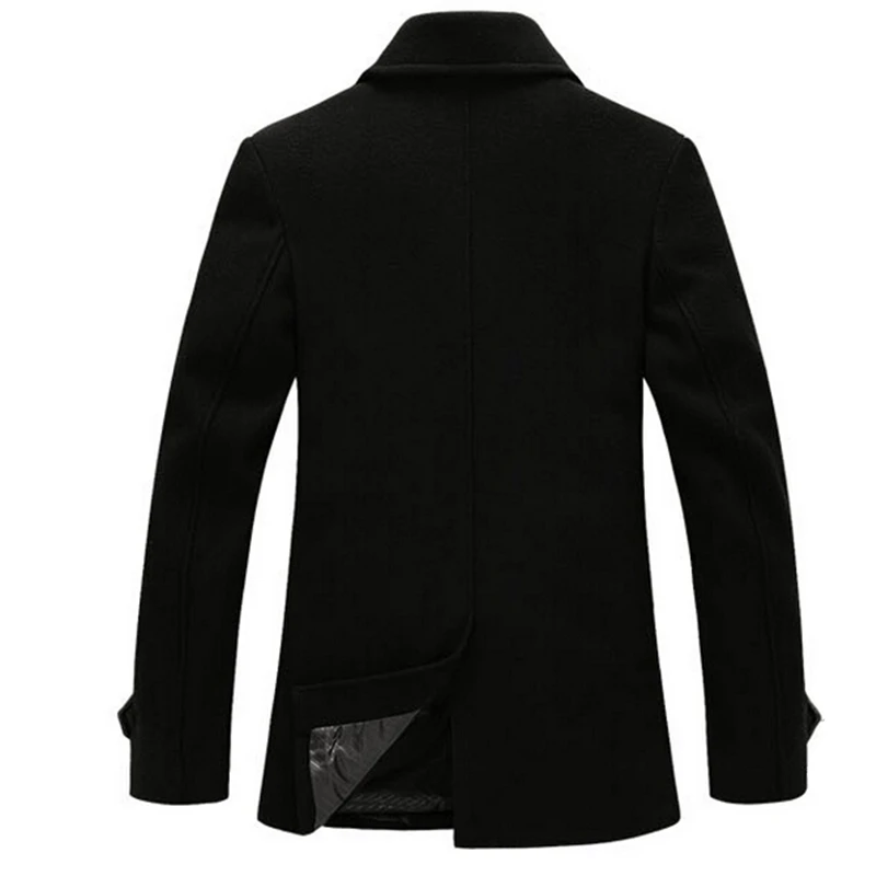 Мужские Шерстяные Пальто Двойной Брестед Шинель Длинные Peacoat Casaco Jaqueta Зима-Одежда