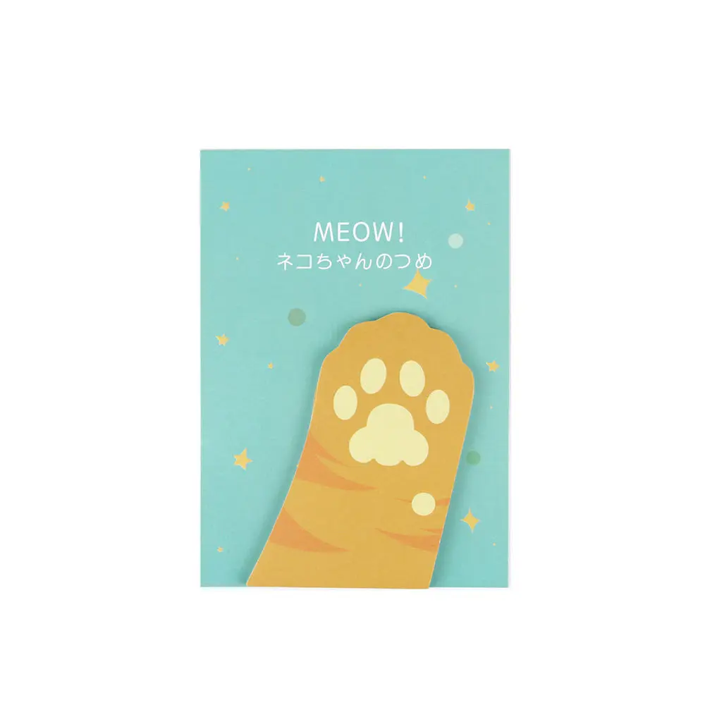 Yellow 1х Kawaii милый кот лапа блокноты для заметок Липкие заметки Стикеры для декора бумажные закладки канцелярские товары студент, школа, офис поставка - Цвет: Yellow