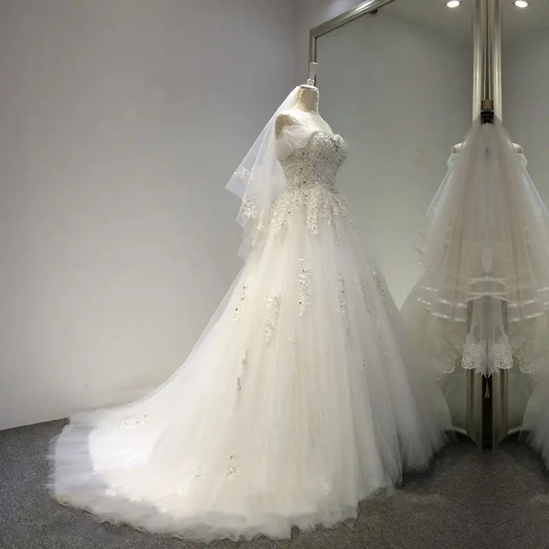 Ruthshen Великолепные Свадебные платья с бисером 2020 кружевные аппликационные