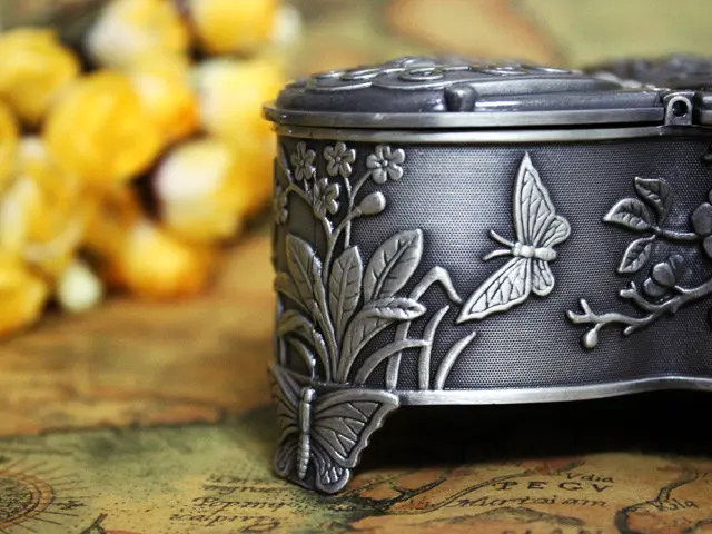 Бесплатная доставка-модная металлическая шкатулка для ювелирных изделий чехол