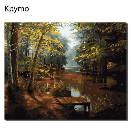 VA-0287 Kpymo DIY PBN Arcylic живопись по номерам осень на холсте в рамке настенные картины искусство для гостиной украшение дома VA-0344 - Цвет: VA-0287