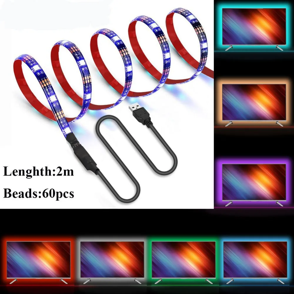 Светодиодная светильник та для подсветки телевизора световая лента 6 56 футов/2 м HD