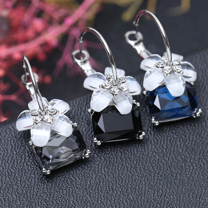 2019 Новое поступление Горячая мода цветы Bijoux Brincos Oorbellen квадратные Красочные