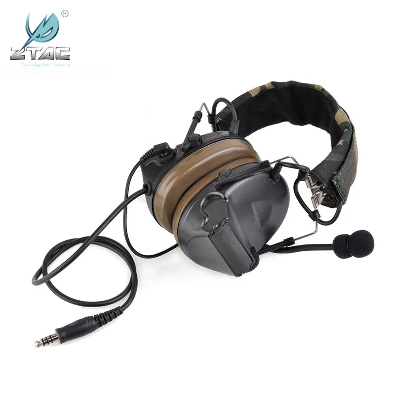 Тактические наушники Ztac Comtac II авиационные активные с защитой от шума для охоты