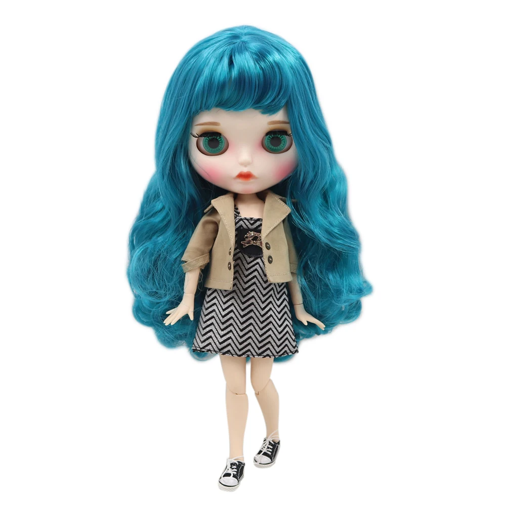 Кукла блайз ICY DBS 1/6 30 см белая кожа синие длинные вьющиеся волосы тело тела