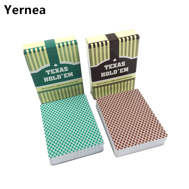 Пластиковые игральные карты Yernea 4 компл./лот для покера Бакара Техасского холдема