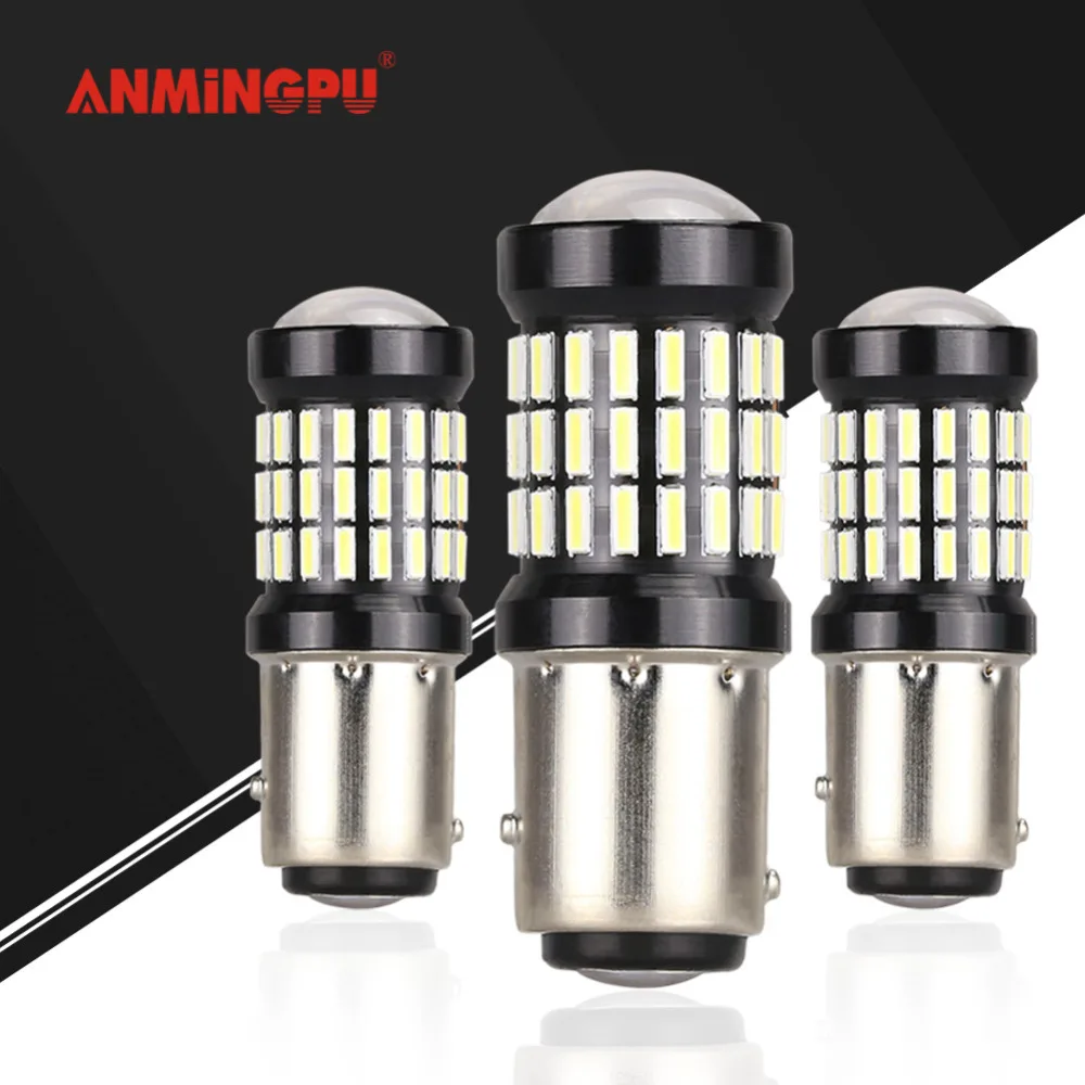 ANMINGPU 2x мощная сигнальная лампа 1157 BAY15D светодиодный фонарь Canbus 60SMD 4014 P21/5 Вт