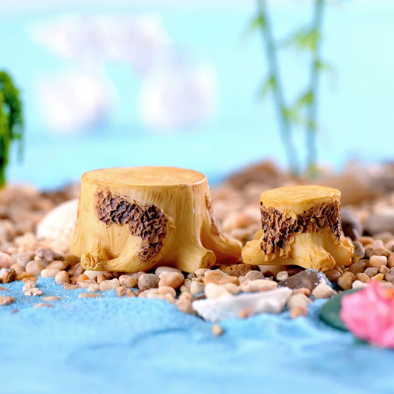 2 шт. миниатюрная деревянная фигурка пня DIY аксессуары кукла украшение для дома