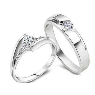 Новые Кольца для пар Позолоченные Романтические кольца с фианитами красивые