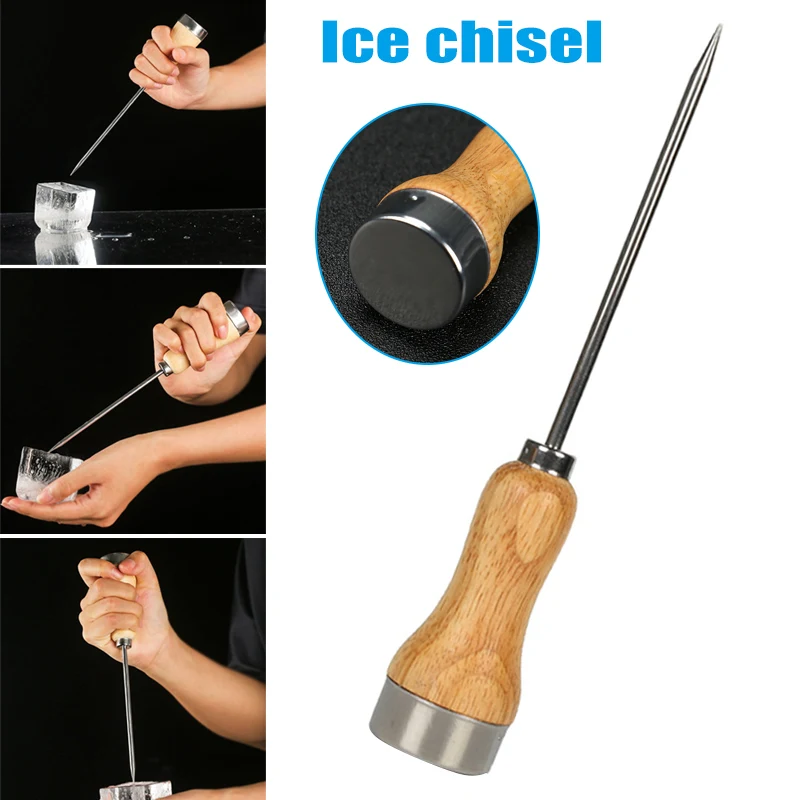 Novel Ice Punch Stainless Steel Wooden Handle Drink Hole Vintage Durable Kitchen Tool Shipping | Дом и сад