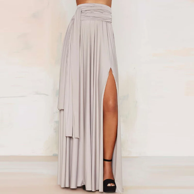 Женская длинная туника A Forever плиссированная с высокой талией и боковым вырезом