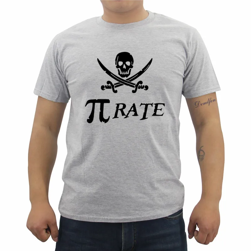 Модные мужские футболки с рисунком черепа Pi Rate забавные математические летние