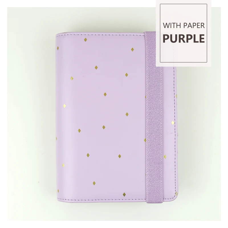 PURPLE (WITH PAPER) MyPretties Star 6 связующего отверстия Организатор a5 a6 Макарон Тетрадь DIY планировщик повестки дня Дневник Журналы канцелярские принадлежности - Цвет: PURPLE (WITH PAPER)