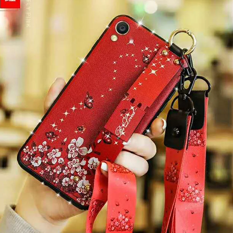 Sunjolly роскошный чехол с ремешком подставка Rhinstone синяя Роза для телефона coque iPhone X XS