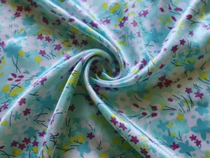 color 6 baby blue Мягкий полиэстер атласная ткань с принтом - Цвет: color 6 baby blue