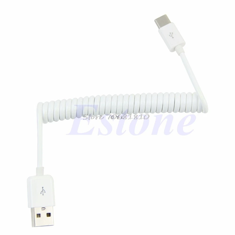 

USB 3.1 Type C USB-C Spring Coiled Male to Male Data Cable Drop Shipping