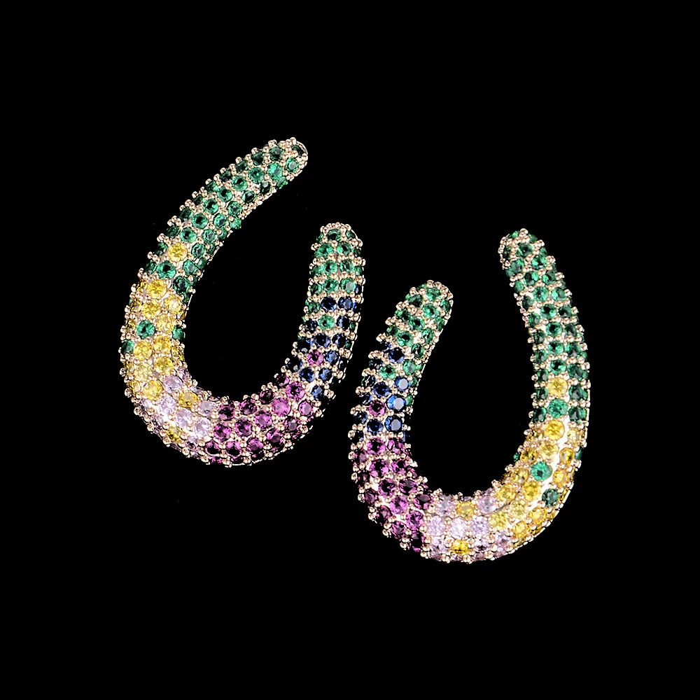 Женские серьги-гвоздики SISCATHY уникальные с фианитами ювелирные изделия для