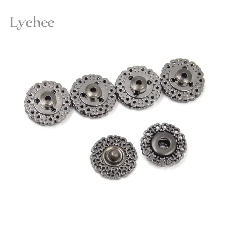 Lychee 5 шт./компл. металлические кнопки цветочный Форма швейная фурнитура стелс куртка застежка-кнопки 18 мм/21 мм