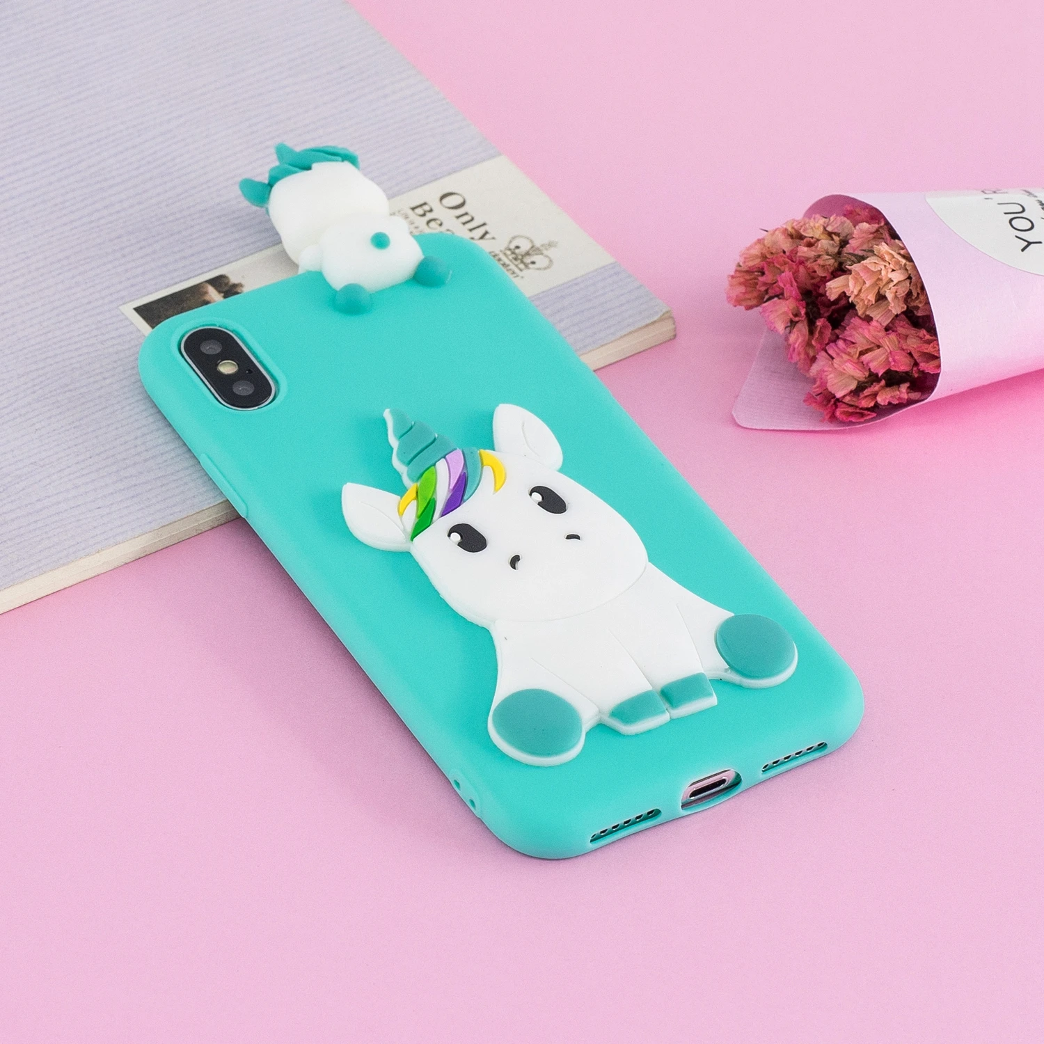 Прекрасный мультфильм 3D Единорог силиконовый чехол для huawei Y3 Y5 P20 Pro Коврики 10 9 Lite Honor 7C 7X 3E наслаждаться 8 7A фотоаппаратов моментальной печати 7S чехол для телефона - Цвет: 6