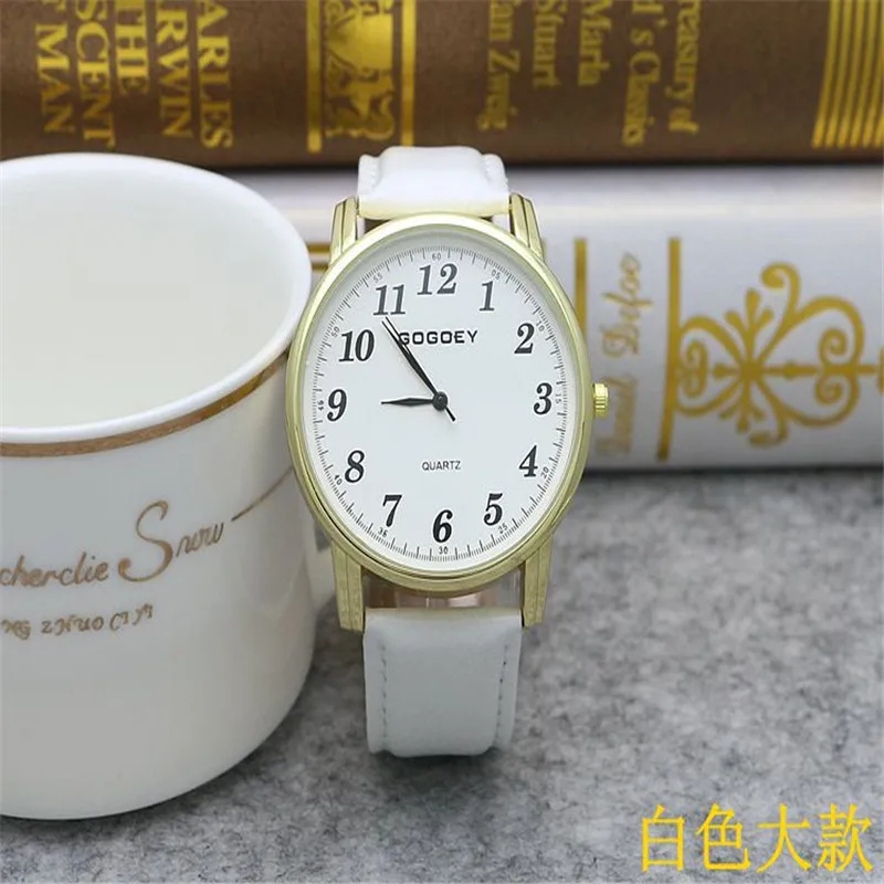 

Luxury Gogoey brand rose gold case leather watches Men women Dress Quartz Wrist Watch go506