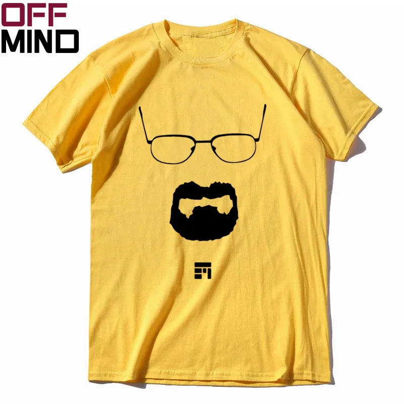 OFF MIND, Мужская футболка из чистого хлопка с коротким рукавом и надписью «breaking bad», повседневная Летняя мужская футболка heisenberg, крутая футболка, Мужская футболка R0111 - Цвет: BR0131OM-YEW