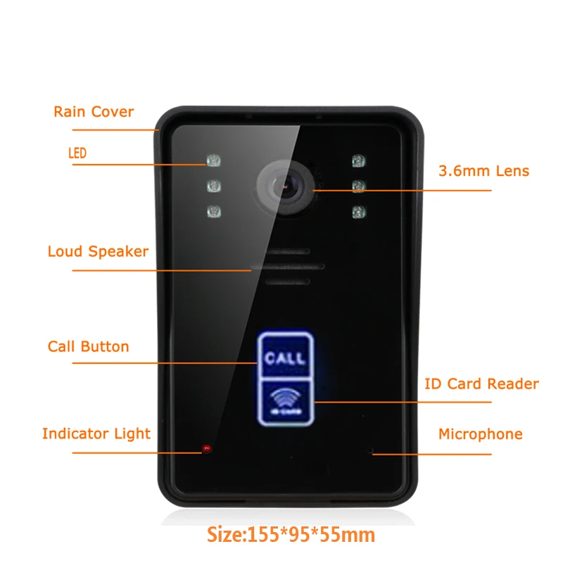 Yobang Security Wireless Video Door Phone Wifi 7 Inch Monitor RFID Visual Home Intercom 1 Camera 2 APP Control | Безопасность и