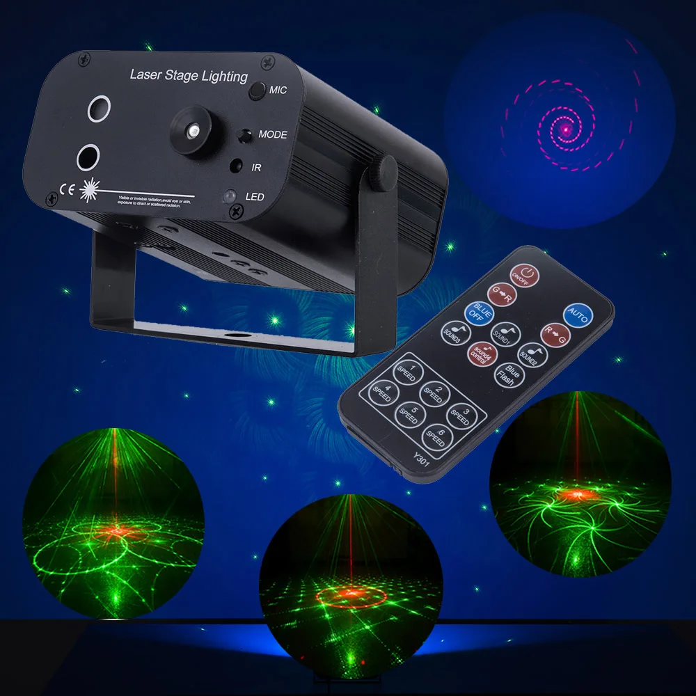 

3 head LED Laser Projector Christmas Decorations Laser Disco Light Laser Light Dj Voice-activated DJ Disco Xmas Party Club Light