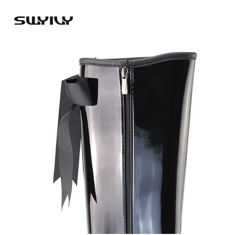2018 высокие сапоги модная Нескользящая водонепроницаемая обувь с бантиком