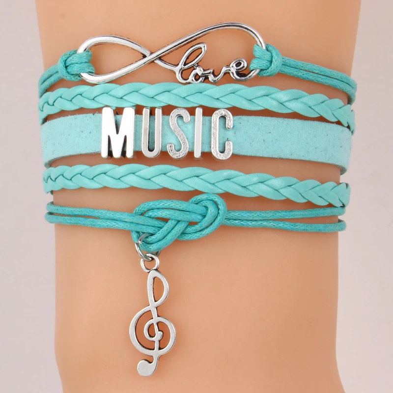 Браслет Infinity Love MUSIC браслет с подвеской кожаный ручной работы певец поклонники