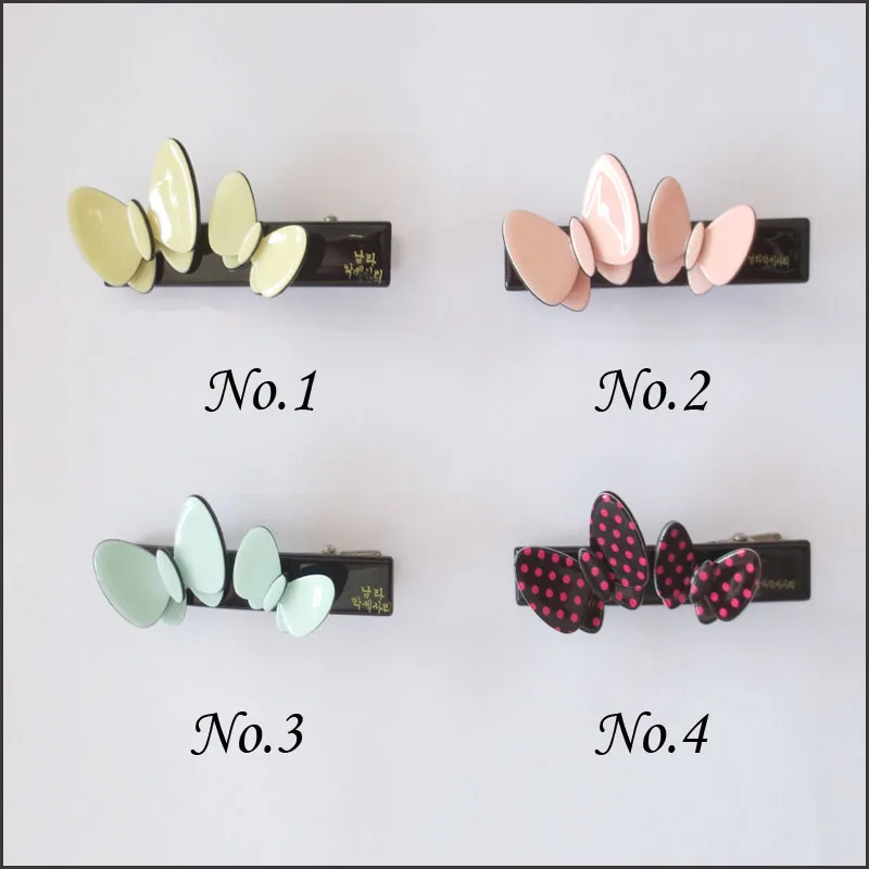 

4 BLESSING Good Girl 2.5" Acrylic Butterfly Hair Bow Clip Accessories Women