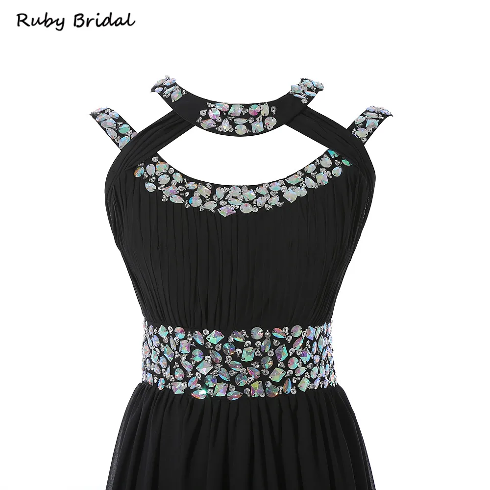 Ruby Bridal 2017 Vestidos De Fiesta длинные черные вечерние платья трапециевидной формы