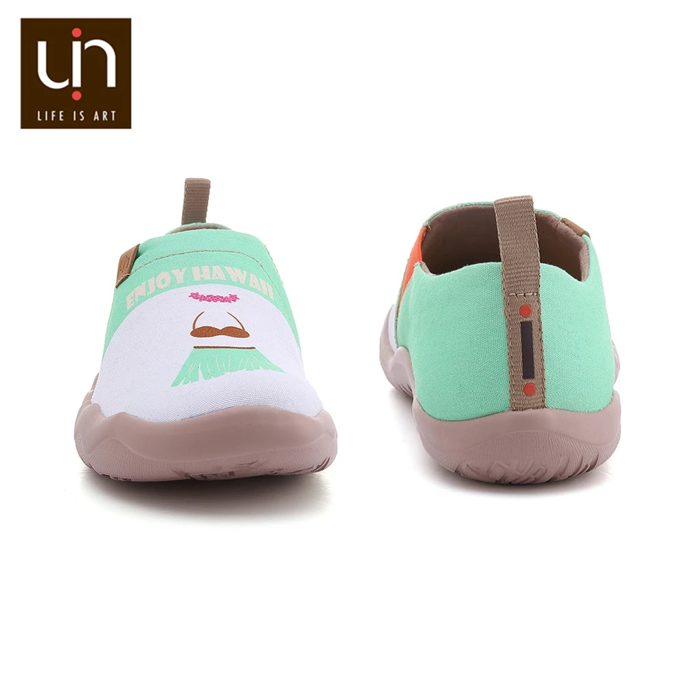 UIN Love Journey/Дизайнерские женские парусиновые кроссовки слипоны на плоской подошве