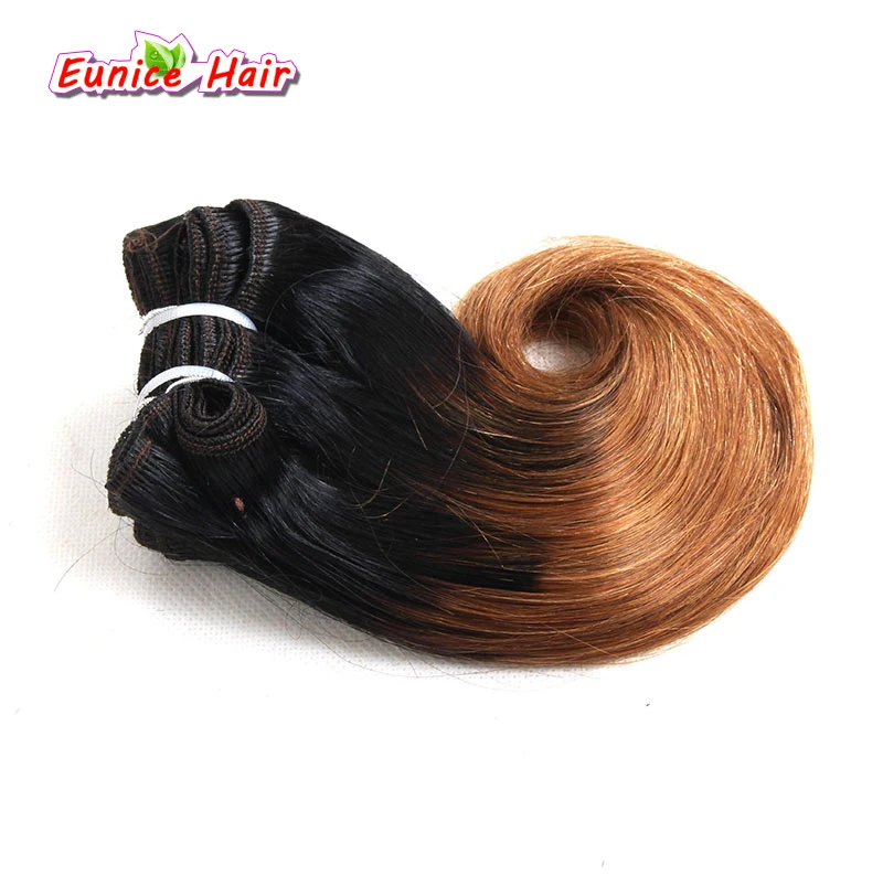 

Ombre Pink Hair Extensions Short Brazilian Body Wave Hair Weft Weaves 4pcs/pack 100g Bundles 8" Body Wave