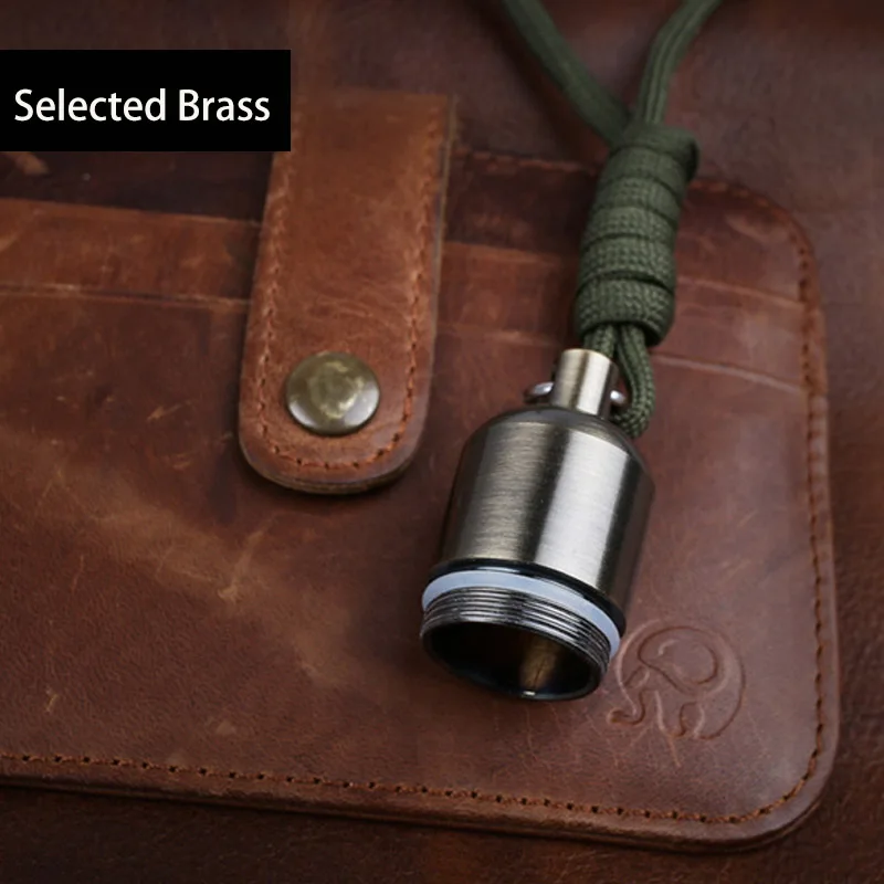 EDC латунная коробка для таблеток герметичная Водонепроницаемая брелок переносит