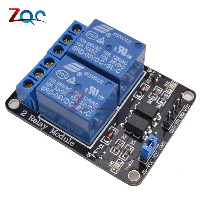 2 канальный релейный модуль для Arduino ARM PIC AVR DSP 1 шт. 5 В 10 А электронный