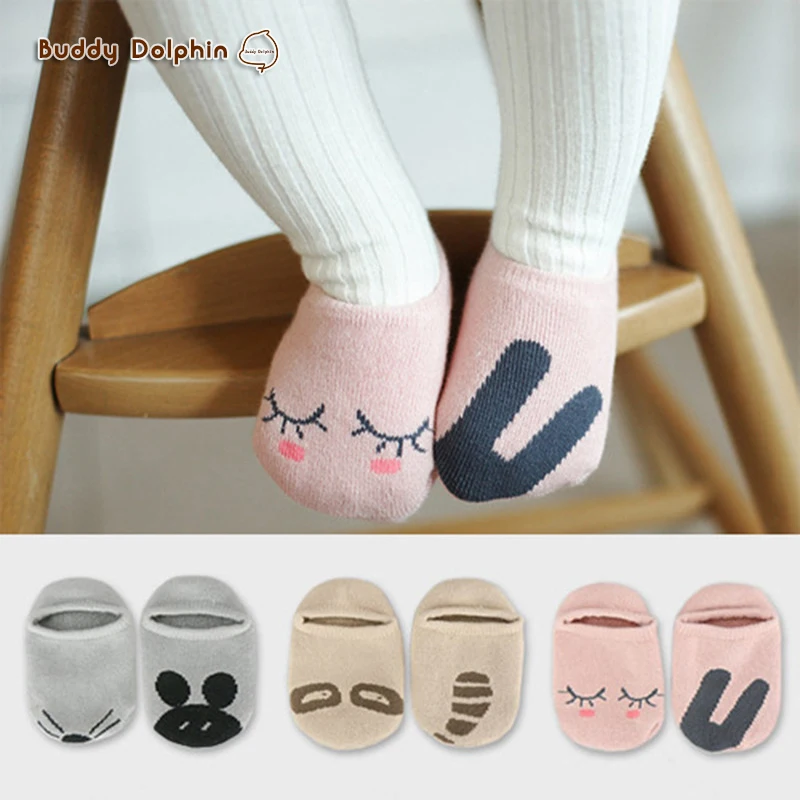 2 шт./лот Носки для новорожденных детей Infant Bebe мультфильм нескользящие носки